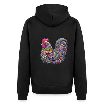 Hippie Festival - Unisex Premium Bio Zip Hoodie - Schwarz - Hinten - Nico (187cm)