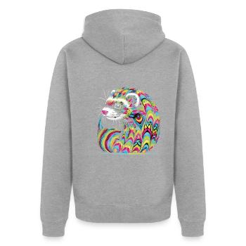Hippie Festival - Veste à capuche bio Premium Unisexe - gris chiné - Dos - Nico (187cm)
