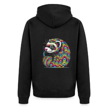Hippie Festival - Unisex Premium Bio Zip Hoodie - Schwarz - Hinten - Nico (187cm)