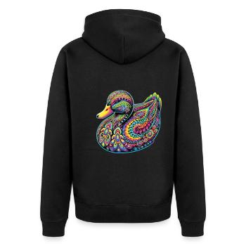 Hippie Festival - Unisex Premium Bio Zip Hoodie - Schwarz - Hinten - Nico (187cm)