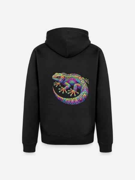 Hippie Festival - Unisex Premium Organic Zip Hoodie - black