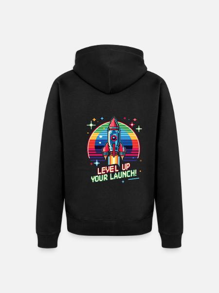 Rocket - Unisex Premium Organic Zip Hoodie - black