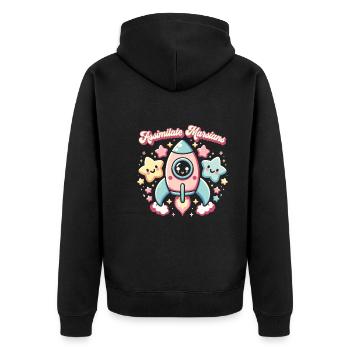 Fusée - Veste à capuche bio Premium Unisexe - noir - Dos - Nico (187cm)