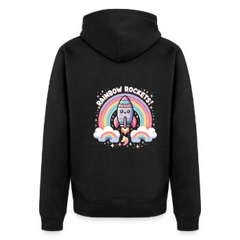 Fusée - Veste à capuche bio Premium Unisexe - noir - Dos - Nico (187cm)
