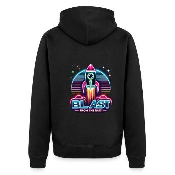 Fusée - Veste à capuche bio Premium Unisexe - noir - Dos - Nico (187cm)