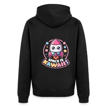 Fusée - Veste à capuche bio Premium Unisexe - noir - Dos - Nico (187cm)