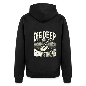 Garten - Unisex Premium Bio Zip Hoodie - Schwarz - Hinten - Nico (187cm)