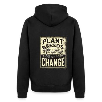 Garten - Unisex Premium Bio Zip Hoodie - Schwarz - Hinten - Nico (187cm)