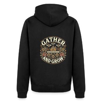 Garten - Unisex Premium Bio Zip Hoodie - Schwarz - Hinten - Nico (187cm)