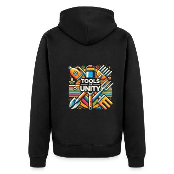 Garten - Unisex Premium Bio Zip Hoodie - Schwarz - Hinten - Nico (187cm)