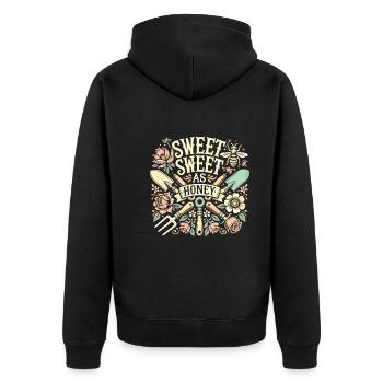 Garten - Unisex Premium Bio Zip Hoodie - Schwarz - Hinten - Nico (187cm)