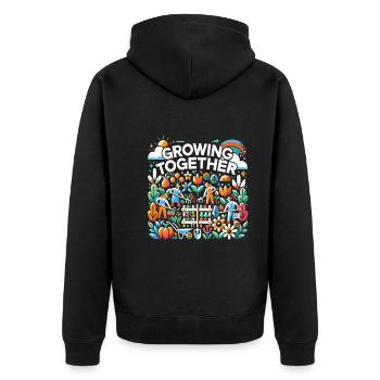 Garten - Unisex Premium Bio Zip Hoodie - Schwarz - Hinten - Nico (187cm)