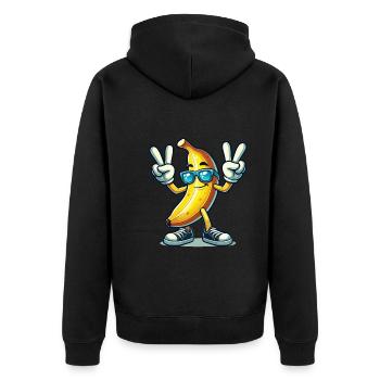 Früchtchen - Unisex Premium Bio Zip Hoodie - Schwarz - Hinten - Nico (187cm)