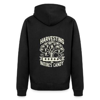 Rascal - Unisex Premium Organic Zip Hoodie - black - Back - Nico (187cm)