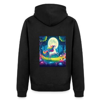 Märchen - Unisex Premium Bio Zip Hoodie - Schwarz - Hinten - Nico (187cm)