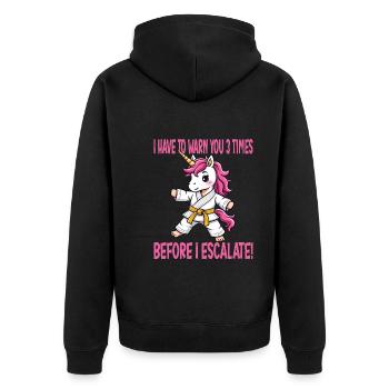 Martial arts - Unisex Premium Organic Zip Hoodie - black - Back - Nico (187cm)