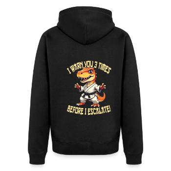 Kampfsport - Unisex Premium Bio Zip Hoodie - Schwarz - Hinten - Nico (187cm)