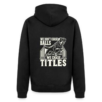 Agility - Unisex Premium Organic Zip Hoodie - black - Back - Nico (187cm)