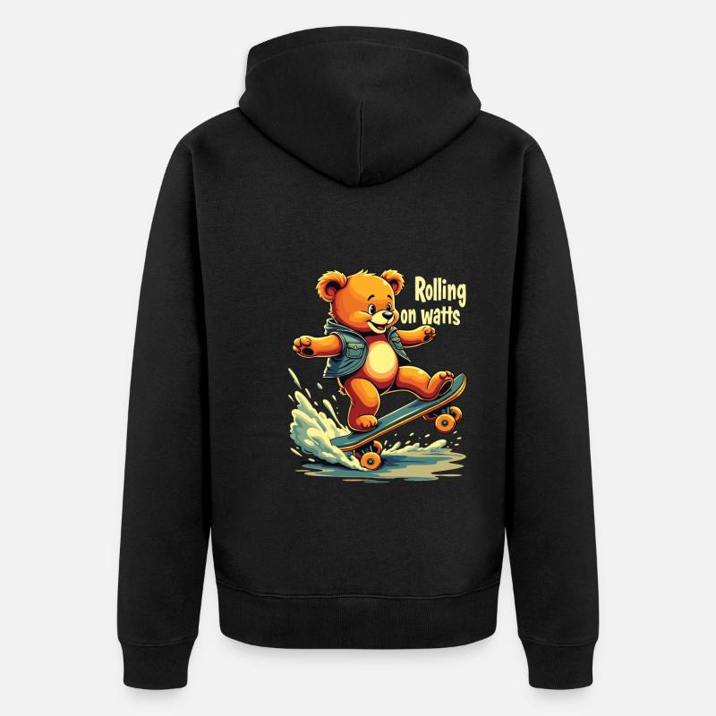Planche à roulettes E - Veste à capuche bio Premium Unisexe - noir