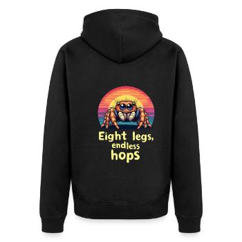 Spider - Unisex Premium Organic Zip Hoodie - black - Back - Nico (187cm)