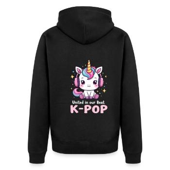 K-Pop - Unisex Premium Bio Zip Hoodie - Schwarz - Hinten - Nico (187cm)