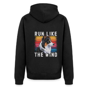 Agility - Unisex Premium Organic Zip Hoodie - black - Back - Nico (187cm)