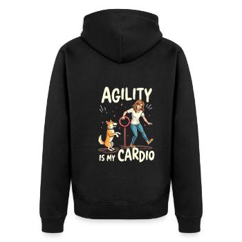 Agility - Unisex Premium Organic Zip Hoodie - black - Back - Nico (187cm)