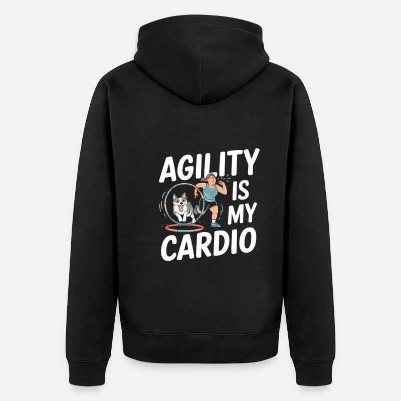 Agility - Unisex Premium Bio Zip Hoodie - Schwarz
