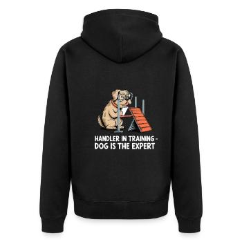 Agility - Unisex Premium Bio Zip Hoodie - Schwarz - Hinten - Nico (187cm)