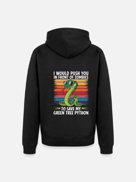 Snake - Unisex Premium Organic Zip Hoodie - black
