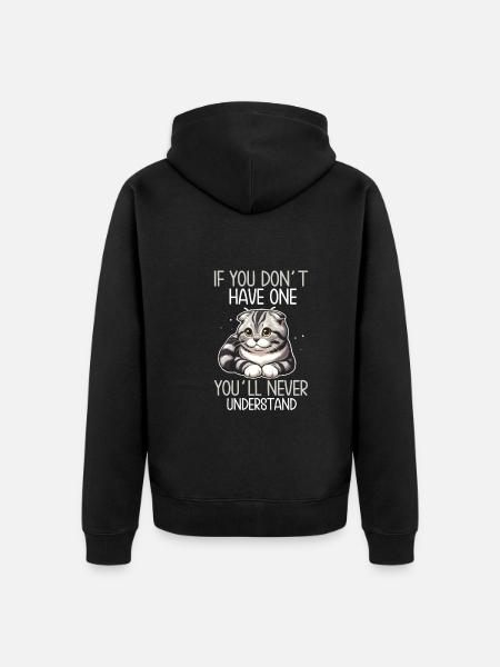 Katze - Unisex Premium Bio Zip Hoodie - Schwarz
