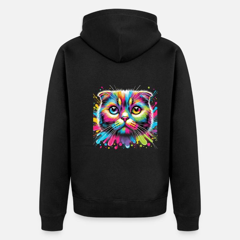Chat - Veste à capuche bio Premium Unisexe - noir