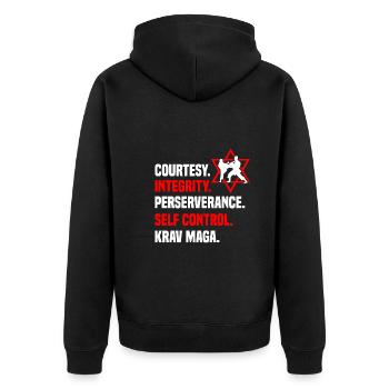 Krav Maga - Veste à capuche bio Premium Unisexe - noir - Dos - Nico (187cm)