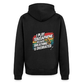 Sousaphone - Unisex Premium Bio Zip Hoodie - Schwarz - Hinten - Nico (187cm)