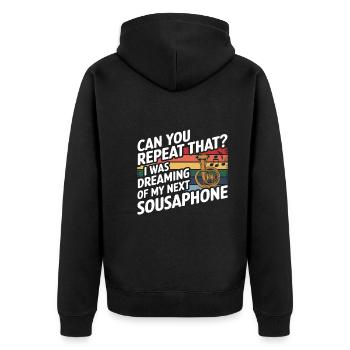 Sousaphone - Unisex Premium Bio Zip Hoodie - Schwarz - Hinten - Nico (187cm)