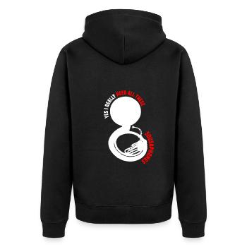 Sousaphone - Unisex Premium Bio Zip Hoodie - Schwarz - Hinten - Nico (187cm)