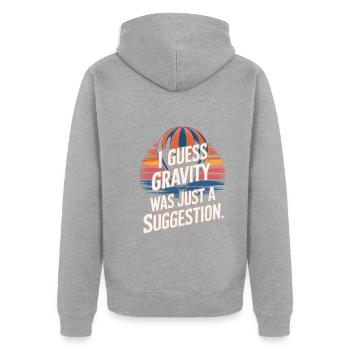Balloon - Unisex Premium Organic Zip Hoodie - heather grey - Back - Nico (187cm)