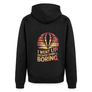 Balloon - Unisex Premium Organic Zip Hoodie - black - Back - Nico (187cm)