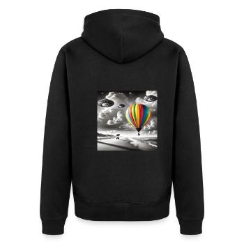 Balloon - Unisex Premium Organic Zip Hoodie - black - Back - Nico (187cm)