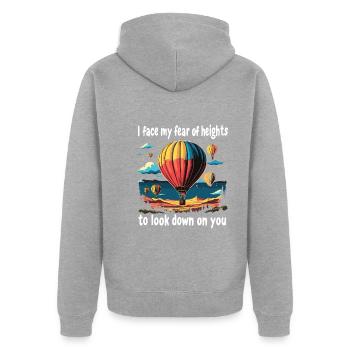 Balloon - Unisex Premium Organic Zip Hoodie - heather grey - Back - Nico (187cm)