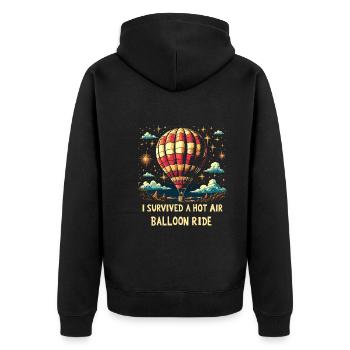 Balloon - Unisex Premium Organic Zip Hoodie - black - Back - Nico (187cm)
