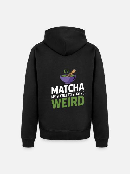 Matcha - Unisex Premium Organic Zip Hoodie - black