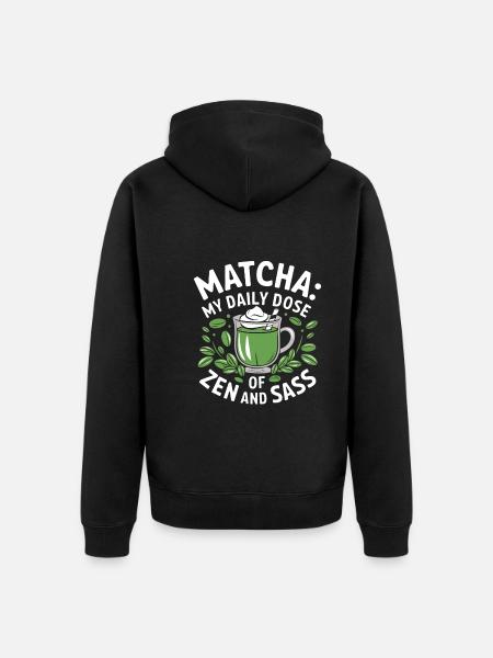 Matcha - Unisex Premium Organic Zip Hoodie - black