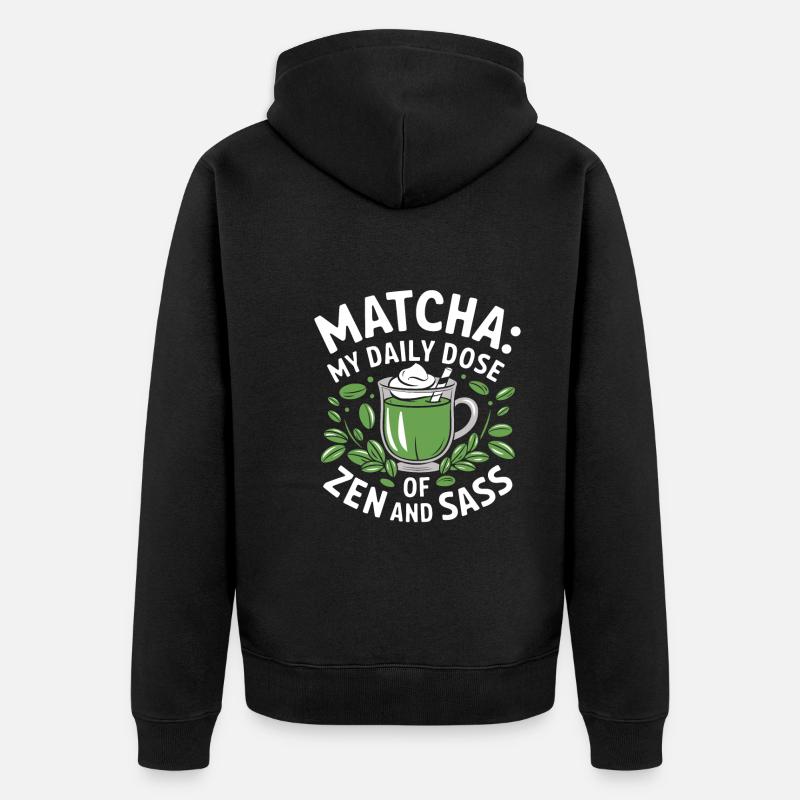 Matcha - Unisex Premium Bio Zip Hoodie - Schwarz