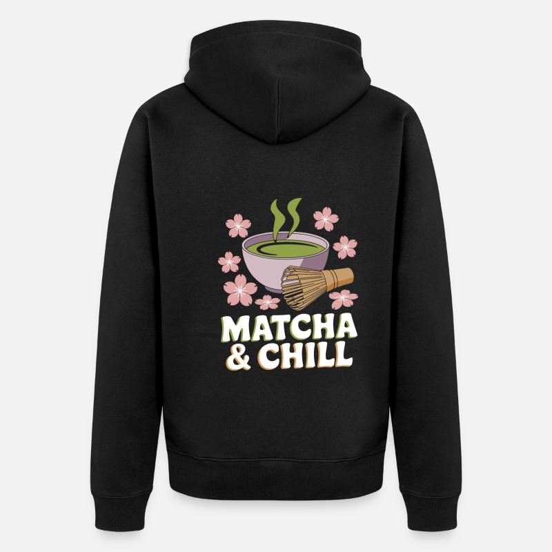 Matcha - Unisex Premium Bio Zip Hoodie - Schwarz