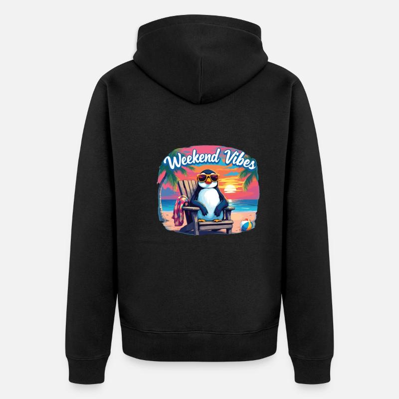 Wochenende - Unisex Premium Bio Zip Hoodie - Schwarz