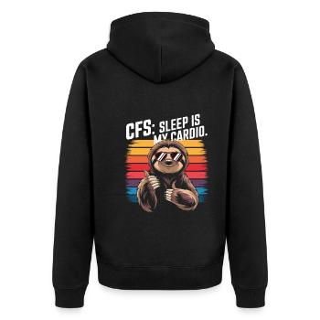 Office humor - Unisex Premium Organic Zip Hoodie - black - Back - Nico (187cm)