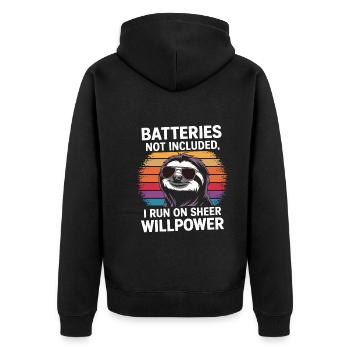 Office humor - Unisex Premium Organic Zip Hoodie - black - Back - Nico (187cm)