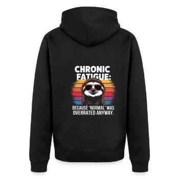 Office humor - Unisex Premium Organic Zip Hoodie - black - Back - Nico (187cm)