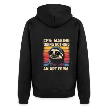Office humor - Unisex Premium Organic Zip Hoodie - black - Back - Nico (187cm)